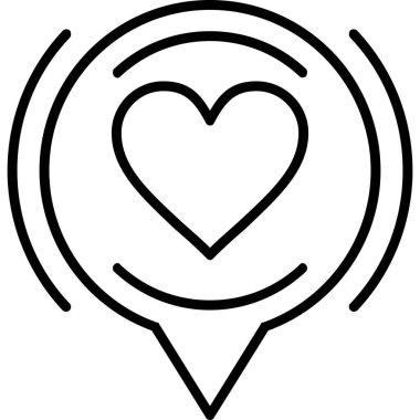 Aşk. Web simgesi basit illüstrasyon