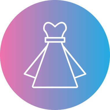 Gelinlik ikonu vektör illüstrasyonu