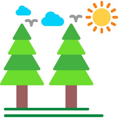 Ağaçlar. Web simgesi basit illüstrasyon