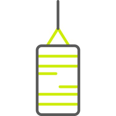 yeşil ve sarı çizgi iplerle sarkıyor