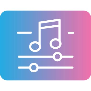 Müzik. Web simgesi vektör illüstrasyonu