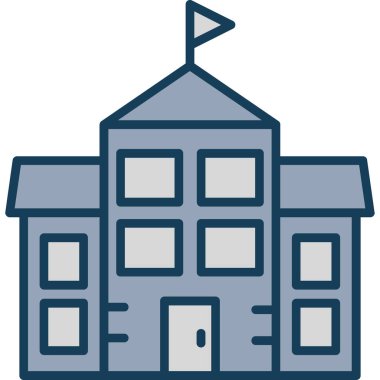 Bina. Web simgesi basit illüstrasyon