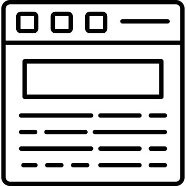 Tarayıcı arayüzü simgesi ana hat biçiminde tarayıcı arayüzü