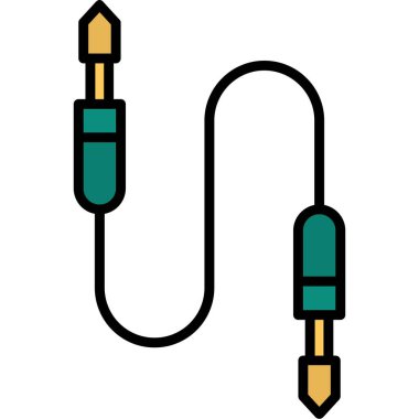 kablo ikonu renk dış hat vektörü