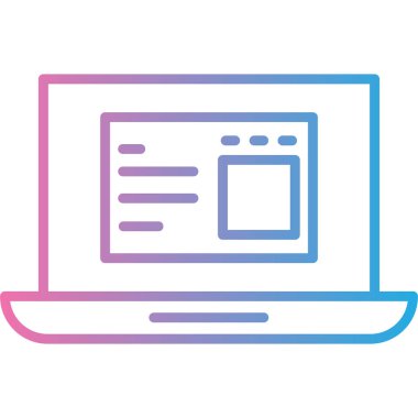 Bilgisayar. Web simgesi basit illüstrasyon