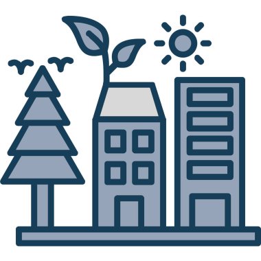 ağaçlar ikon vektör illüstrasyonu