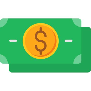 Dolar düz vektör simgesi