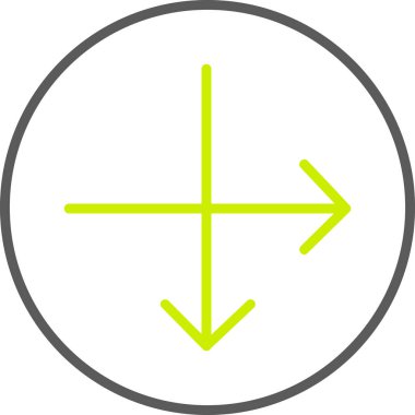 Yön okları yuvarlanmış simge