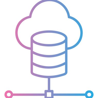 Bulut Hesaplama. Web simgesi basit illüstrasyon