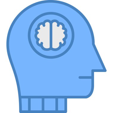 Beyin. Web simgesi basit illüstrasyon