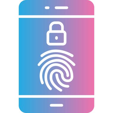 Beyaz arkaplanda izole edilmiş parmak izi simgesi, vektör illüstrasyonu