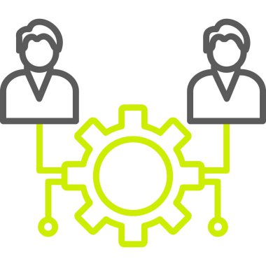 dişliler ve insanlar simgesi