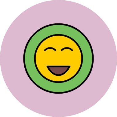 Mutlu emoji. Web simgesi basit illüstrasyon