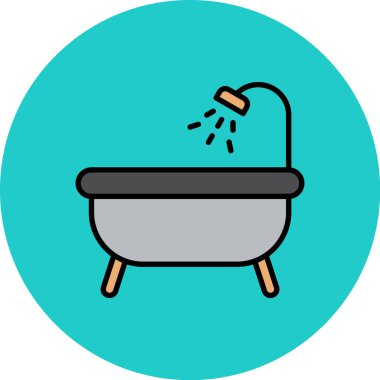 Küvet ikonu vektör illüstrasyonu