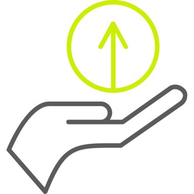 Oklu el. vektör simgesi.