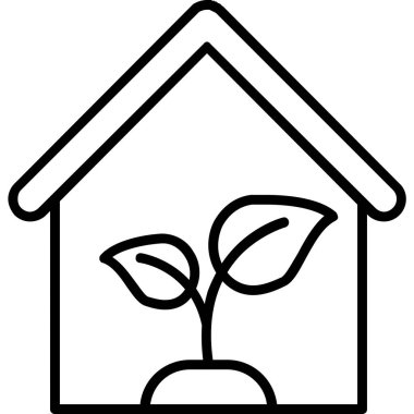 ev bitkisi ev ikonu ana hat biçiminde