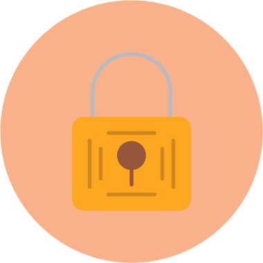 Asma kilit simgesi. Basit bir çizim. vektör illüstrasyonu