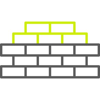 Bir tuğla duvar simgesinin vektör illüstrasyonu