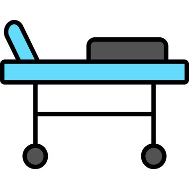 Hastane yatak vektör satırı simgesi