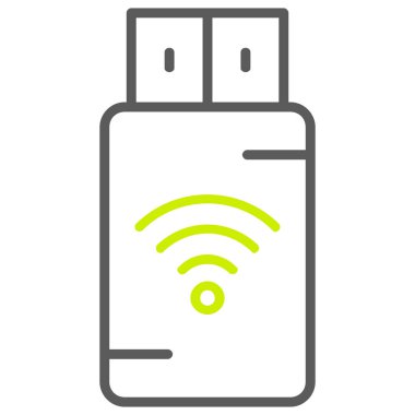 usb flash disk simgesi renk ana hatları vektörü