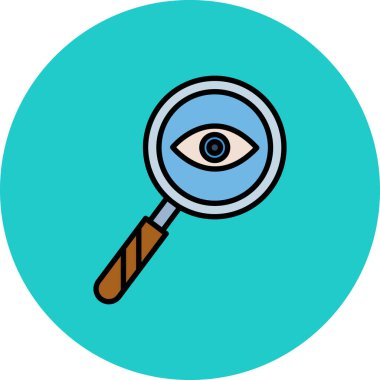 Büyütme cam simgesi, vektör illüstrasyonu