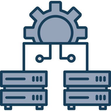 veritabanı ayarı simgesi, vektör illüstrasyonu basit tasarım