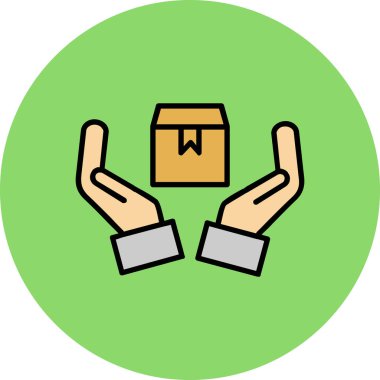 kutu dağıtım simgesi vektör illüstrasyonu