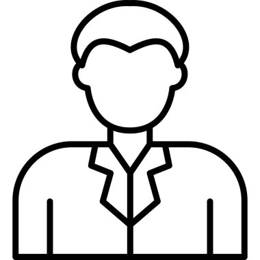 İş adamı avatar ikonu ana hat vektörü. İş ekibi. İnsan avatarı