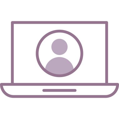 kullanıcı simgesi vektör illüstrasyon tasarımlı dizüstü bilgisayar