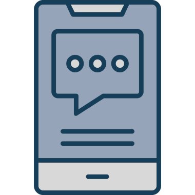 Mobil sohbet simgesi vektör illüstrasyonu