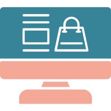 Alışveriş sepeti. Web simgesi basit illüstrasyon
