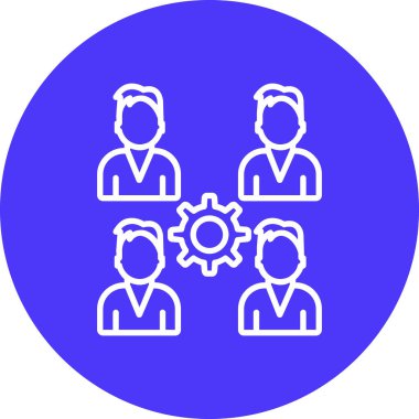 Grup insanlarının simgesi. Web için takım çalışması vektör simgelerinin basit illüstrasyonu