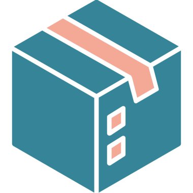 kutu paket simgesi düz biçimli