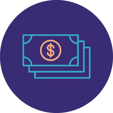 Dolar. Web simgesi basit illüstrasyon