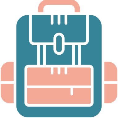 sırt çantası simgesi vektör illüstrasyonu