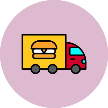 Araba teslimatı. renk ikonu vektör illüstrasyonu