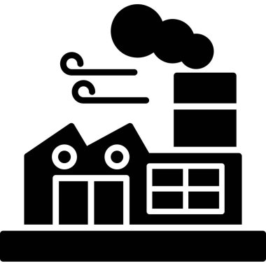 Fabrika. Web simgesi basit illüstrasyon