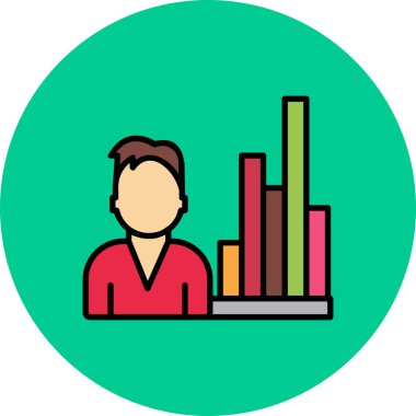 Grafik çizelgesi olan iş adamı