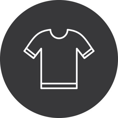T-shirt vektör simgesi. biçim düz yuvarlak sembol, gri renk, yuvarlak açılar, beyaz arkaplan
