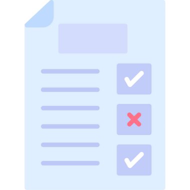 Kontrol listesi düz vektör simgesi