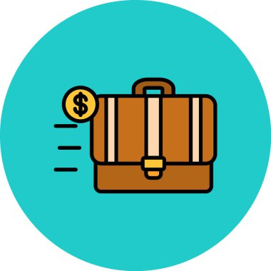 Para simgesi renk ana hatlı çanta