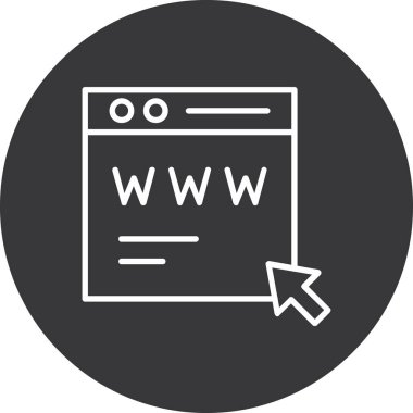 Tarayıcı web sayfası simgesi ana hat biçiminde