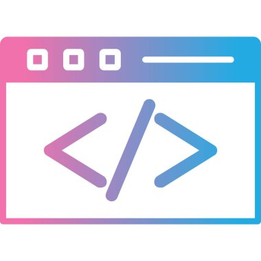 programlama kodu simgesini vektör çizim