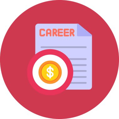 iş kariyer düz vektör simgesi