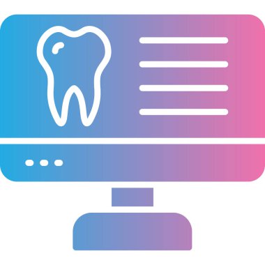 Beyaz arka planda izole edilmiş çizgi dişçi ikonu. Diş sembolü. Renkli taslak konsepti. vektör.