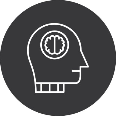 İnsan beyin simgesinin vektör illüstrasyonu