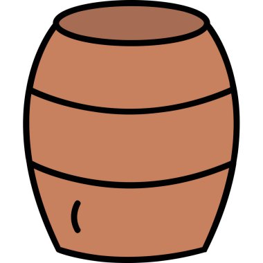 Fıçı ikonu. Web için bira vektör simgesinin özet çizimi