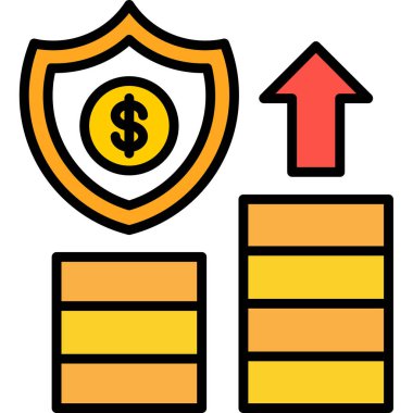 Dolar büyüme simgesi, vektör tasarımı