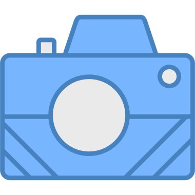 Kamera simgesi, vektör illüstrasyonu beyaz arkaplanda izole edildi