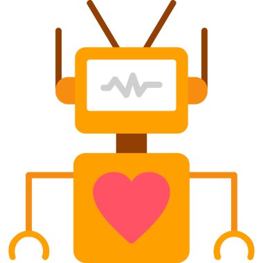 akıllı kalp ikonu. vektör illüstrasyonunun düz tasarımı.